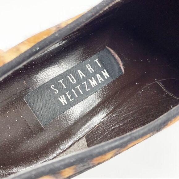 STUART WEITZMAN Black Suede and Animal Print Calf-hair Lug Sole Tie‎ Oxfords EUC - Picture 13 of 16